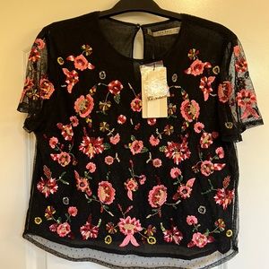 NWT Zara Embroidered Top Size L